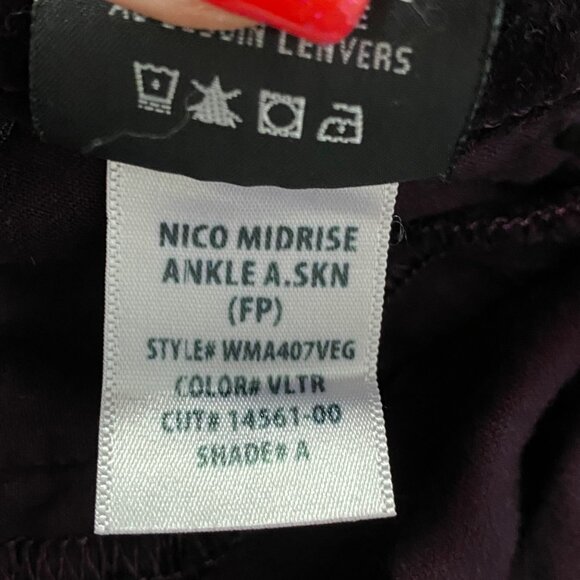 Hudson Nico Midrise Velvet Ankle Skinny Jeans in Violet Trance Size 30 - Picture 9 of 12